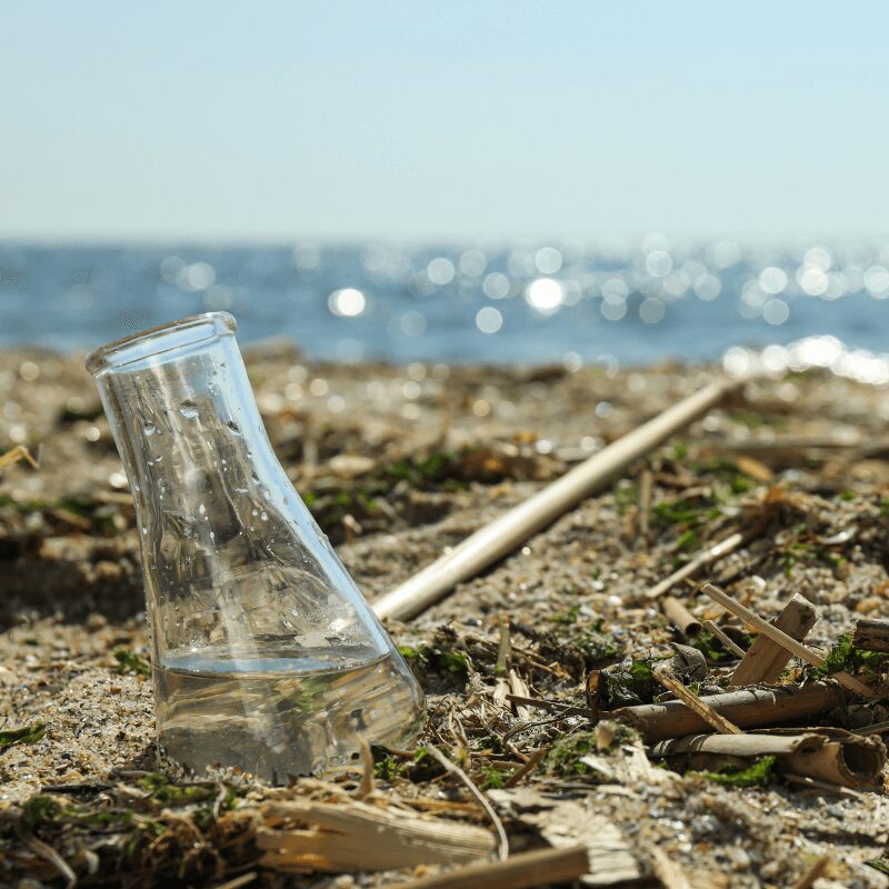 beach with plastic beach with plastic