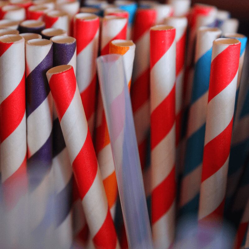 colorful eco paper straws