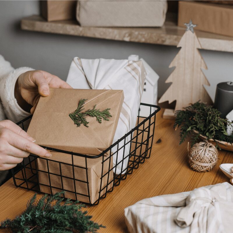 basket of homemade holiday gifts